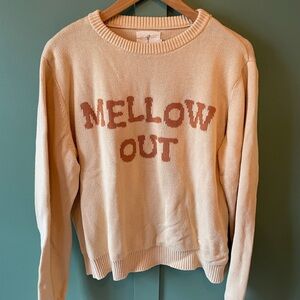 Cozy Cream/tan Graphic Sweater